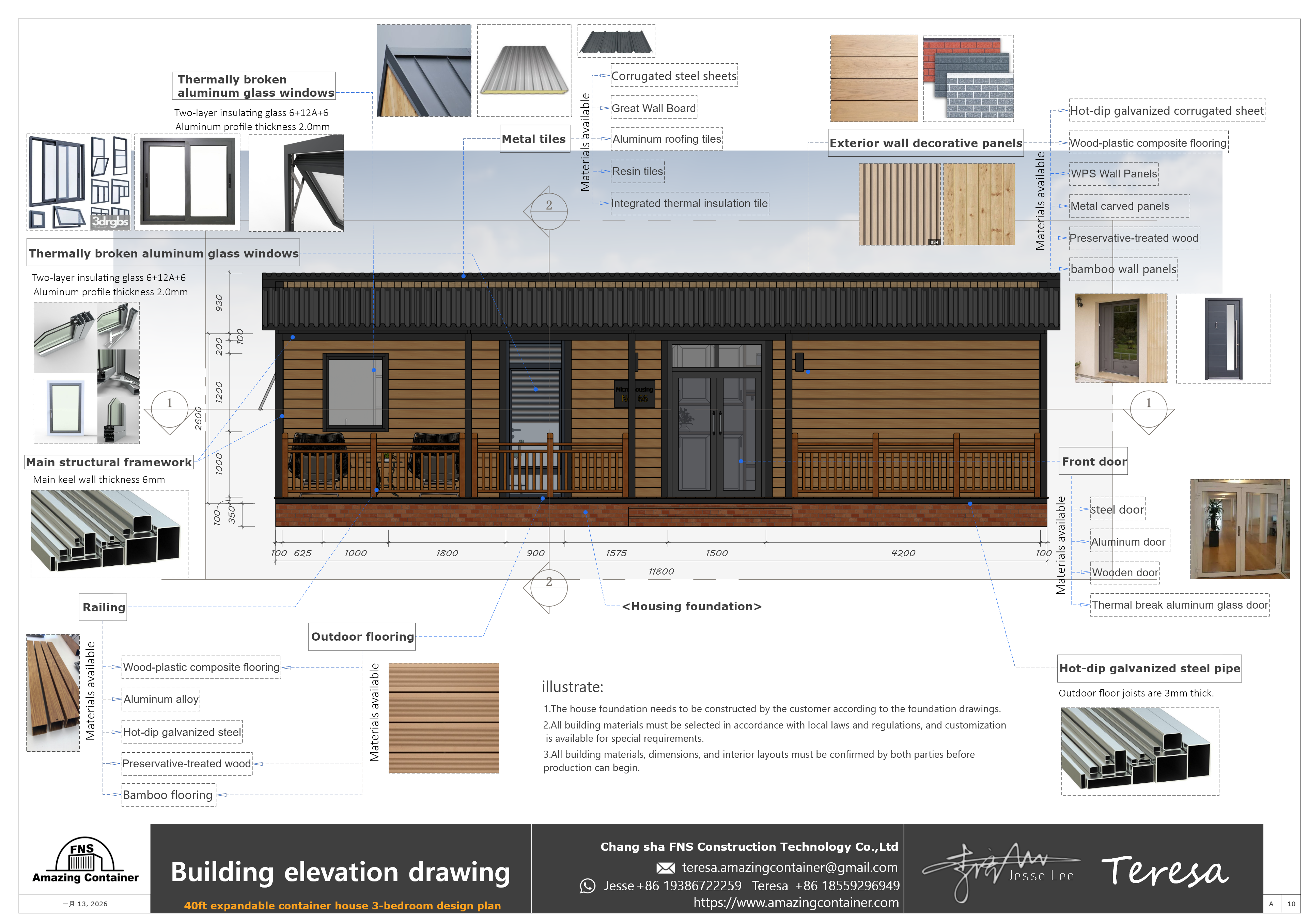 Expandable container house  10